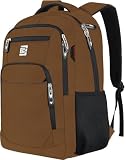 Volher Laptop Backpack,Business Travel Anti Theft Slim Durable Laptops Backpack,Water Resistant College Computer Bag for Women & Men Fits 15.6 Inch Laptop and Notebook-Brown