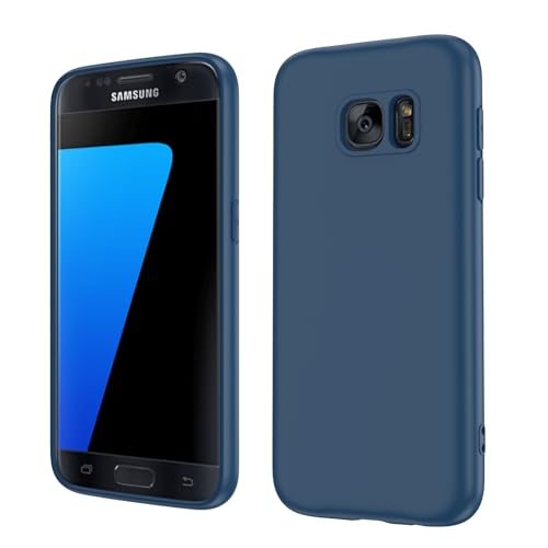 LeYi for Galaxy-S7-Case: Samsung S7 Phone Case for Women Men, Liquid Silicone Slim Gel Rubber Protective Cell Android Cover Unlocked Case Cover for Samsung Galaxy S7, Blue