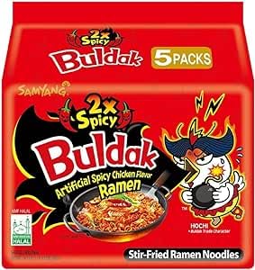 SAMYANG 2x Spicy Ramen Noodles (5-Pack) | Authentic Korean Flavor | Double the Heat | Quick & Easy Prep