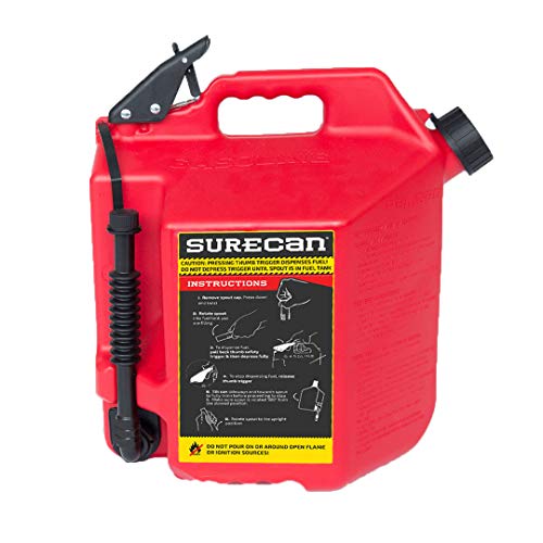 Surecan CRSUR5G1 Gasoline CAN, 5.0 Gallon, Red, 640 Fl Oz #1