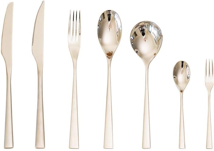 Premium Stainless Steel Flatware Set, 4/16/24/32/40/48 Pieces, Heavy-Duty Cutlery for Home & Hotel, Includes Steak Knife, Fork & Spoon, Gift Boxed - Silver Finish, 4 Pieces