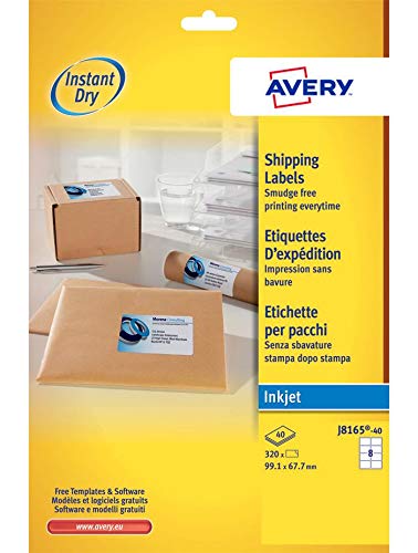 AVERY Lot de 10 Etuis 320 étiquettes d'expédition blanches adhésives 99,1x67,7mm Jet d'encre