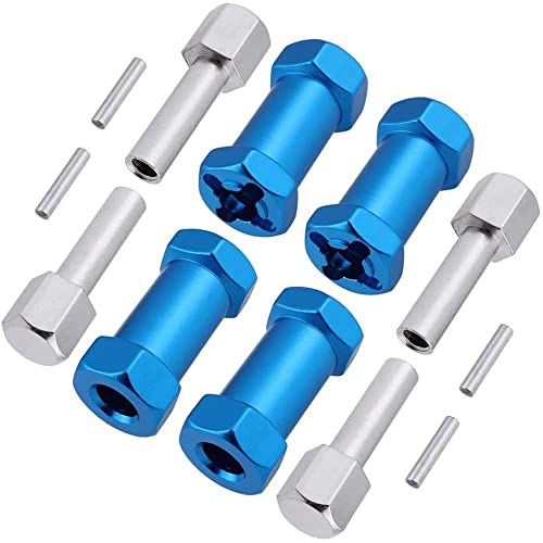 CENPEK 4er Pack RC Spurverbreiterungen 12mm Hex Drive Naben Combiner Coupler Aluminium 25mm Offset Verlängerung für 1/10 RC Crawler Autoteile-Blau