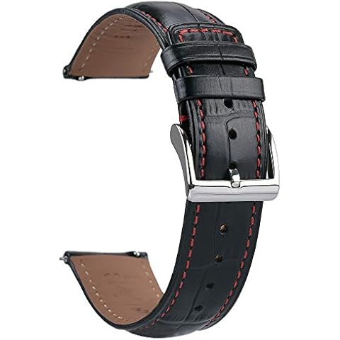 EACHE Correa Reloj Cuero Hombre Negra Cover