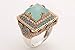 Turkish Handmade Jewelry Square Shape Princess Cut Aquamarine and Round Cut Turquoise Topaz 925 Sterling Silver Ring Size Option