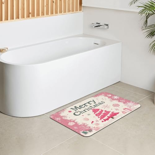 Paillasson Intérieur Rose en Silicone 40x60cm Silhouette Sapin