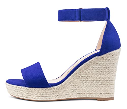 Aachcol Women Wedge Sandals Ankle Strap Platform Open Toe High Heel Classic Cute Dress Shoes 4 Inch2