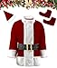 Mojonnie Green Costume Adult 8PCS Adult Halloween Christmas Santa Claus Costume for Men Santa Suit Furry Cosplay Suit
