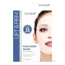 SKIN LAB Collagen Sheet Mask for Women Hydrating Skincare Firming, Moisturizing, Anti-Aging Facial Treatment Set Overnight Collagen Masks, 5 Count