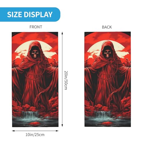 grim reaper angel skull demon skeleton red Neck Gaiter Face Cover Scarf Balaclava Bandana for Women Men Gaiter Mask for Motorcycle Cycling Riding Skiing Party miniatura 3