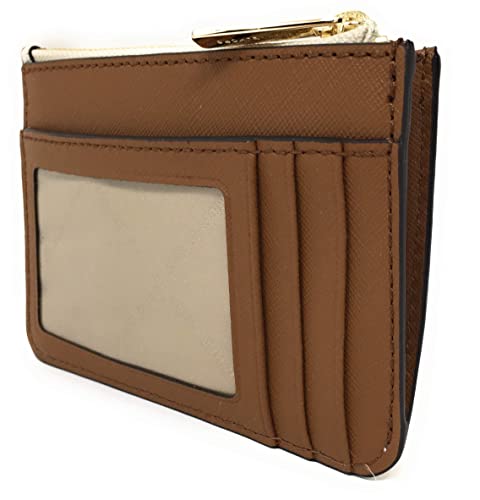 Michael Kors Jet Set Travel Small Top Zip Coin Pouch With Id Holder - Pvc Coated Twill (Vanilla) #TOP3