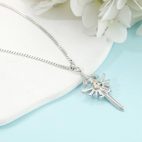 Sword Necklace Sterling Silver Legend of Z Jewelry Gifts for Men Women Boys s3