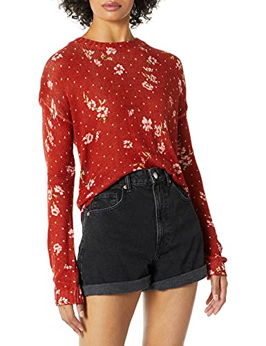 Show Me Your Mumu Women's Cropped Varsity Sweater, Dotcha Love me Knit, Medium