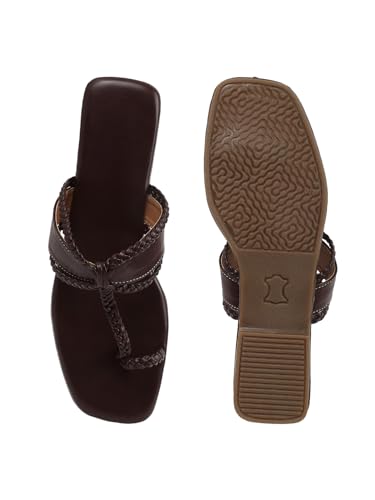 Image of SilverArrow Women's Glintique Fashion Sandals|Braid Strap Style Open Back Flats |Casual Wear