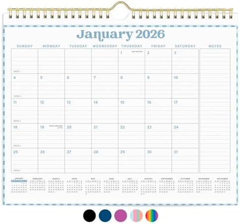 PAPERAGE 2026 Calendar, 12 Months (January 2026 - December 2026),...