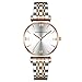 Allskid Frauen Uhren Elegant Simple Stilvoll Römische Ziffer Skala Zifferblatt Rostfreier Stahl Uhrenarmband Quarz Damen Armbanduhren (36mm, Silber + Roségold)