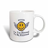 3dRose Im Too Blessed to be Stressed Magic Transforming Mug, 11-Ounce