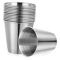 Gobelets en acier inoxydable - remplacement des verres à liqueur cassés en verre fragile, gobelet en acier Tasse en acier - recevrez 12 pièces de tasses courtes qui sont suffisantes pour votre utilisation familiale ensemble, tasses à shot Verres à li...
