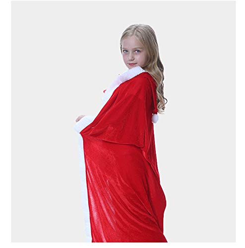 Mantello Con Cappuccio Di Babbo Natale In Velluto Rosso - Con Bordo In Pelliccia Sintetica, Taglie Diverse