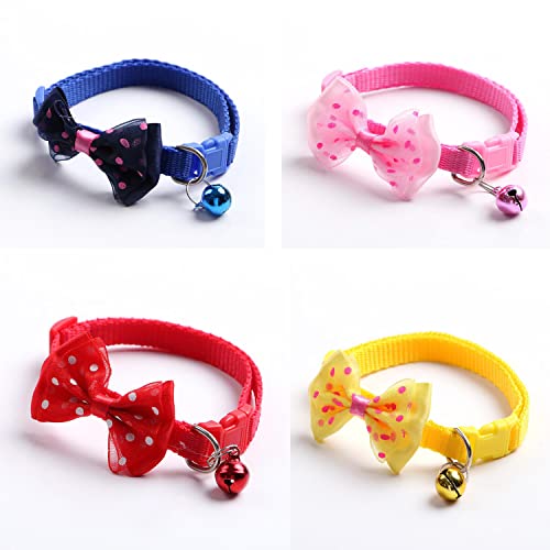 PSK PET MART Cat Collars with Bow Tie and Bell Adjustable Puppy Kitten Or Certain Puppies Necktie Collar, Pack of 4 (Color May Vary) (B09TFKP18S) Amazon Price History, Amazon Price Tracker