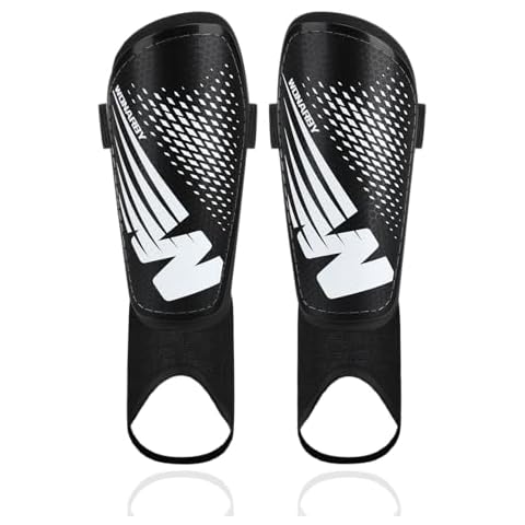 Shin Guards Soccer Youth Kids - Shin Guard for Toddler Boys Girls Teenagers 2-18 Years Old with Ankle Sleeves Protection - Football Shin Pads Equipment with Adjustable Strap - Black,M Cover