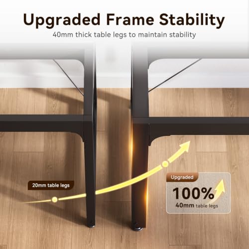 Image of Coleshome 71 Inch Long Computer Desk with Power Outlet, Thicker Desktop & Legs, Large Heavy Duty Office Desk for Home Office & Gaming, Rustic Brown