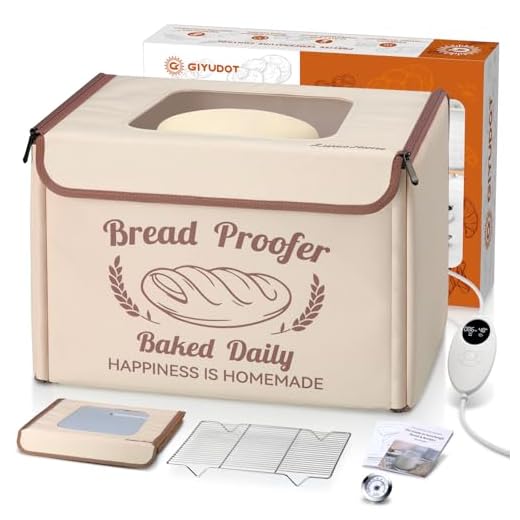 Folding Bread Proofing Box with 68-104℉ Temp Control & 48H Timer, Dough Proofer with Metal Rack, Proofing Box for Sourdough, Bread Baking, Pizza, Yogurt, Kombucha, Space-Saving & 5-Layer Fabric