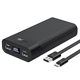 1 Hora Power Bank 20000mAh, 74Wh Bateria Portatil con 20CM Cable USB C y 4 Puertos, Banco de Energía Batería Portátil...