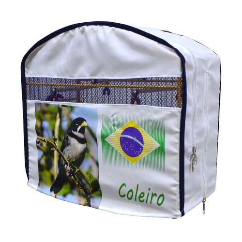 Capa Luxo de Tecido Personalizada para Gaiola de Coleiro Coleirinho Bigodinho Papa Capim