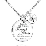 UOIPENGYI I Can Do All Things Through Christ Who Strengthens Me Philippians 4:13 Christian Pendant Necklace for Young Girls & Teens(Philippians 4:13)