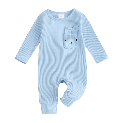 Newborn Baby Boy Easter Outfit Knit Ribbed Bunny...