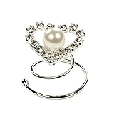 Versand im Schmucketui. Haarschmuck Braut-Schmuck 6 Curlies Herz Perle in Strass Versilbert Rhodiniert