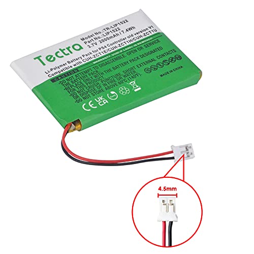 Tectra 2000Mah Lip1522 Battery For Sony Playstation 4 Dual Shock 4 Cuh-Zct1U Cuh-Zct1E Cuh-Zct1H Ps4 Wireless Controller 2015 And Before(Big Plug) #TOP4