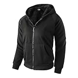 Boy's Zip Up Hoodie Heavyweight Winter Sweatshirt Fleece Sherpa Lined Warm Jacket (8-9, 12#black)
