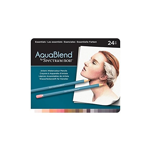 Spectrum Noir Piece Essentials Noir AquaBlend Watercolour Pencil Set, 24 Count (Pack of 1)