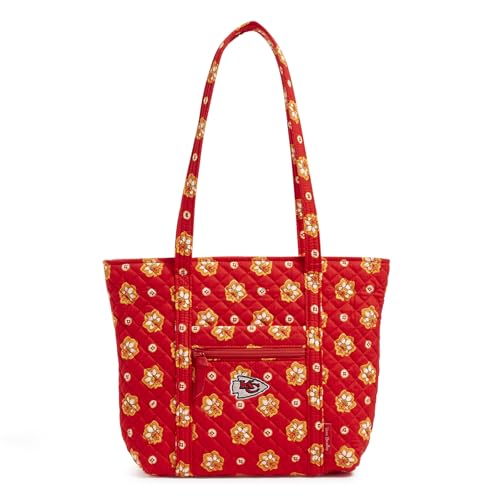 Vera Bradley Women's Cotton NFL Small Vera Tote Bag (Multiple Teams Available), Kansascitychiefsonred/Yellowbandana
