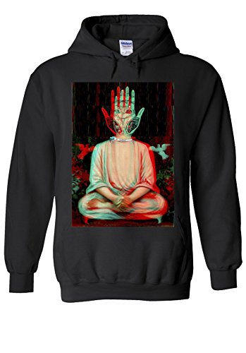PatPat Store Traditional Buddha Trippy Yoga Hand Novelty Black Men Women Unisex Hooded Sweatshirt Hoodie-L