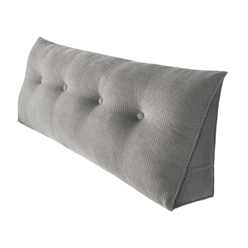 OHMG 120cm Coussin cale Triangulaire pour tête de lit, Coussin de Lecture, Coussin de Soutien Lombaire, Dossier de Taille, traversin de positionnement Doux,...