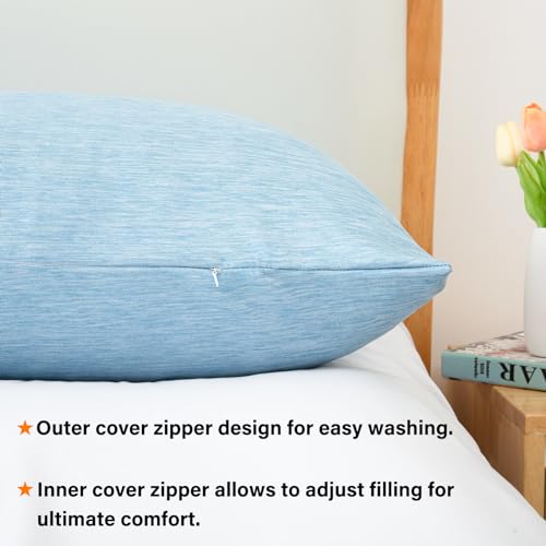Body Pillow, Cooling Memory Foam Body Pillows for Adults Sleeping, Long Pillow for Bed, Big Large Firm Full Body Pillow for Side Sleeper, 20x54 Inch, Cooling Blue