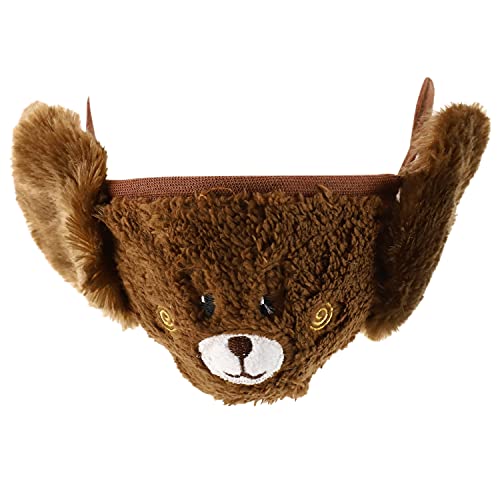 Image of Trendy Apparel Shop Kids Winter Animal Face Breathable Bear Fur Mask & Earmuffs