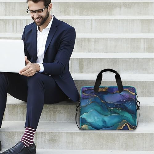 Maletín para portátil con estampado azul y dorado, 13-15.6 pulg miniatura 3