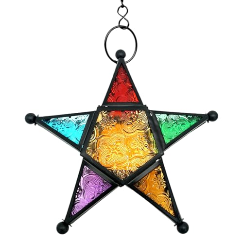 Zunetsutck Lámpara marroquí con Forma de Estrella colgada - Farol de de Color | Decoración de Estrellas Colgantes, decoración Interior del hogar, Ambiente Oriental, Muebles mágicos, Ideas de