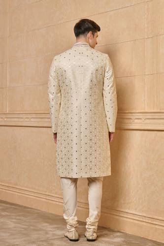 Image of TASVA Ivory Sherwani For Men