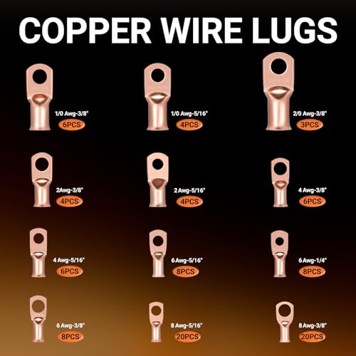 Extremos de cable de bateria evite caidas de tension con bornes AWG de anillo 5