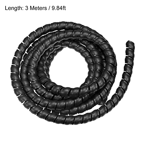 Funda flexible para cables negro organizador de cables de ordenador 14mm 17mm 2