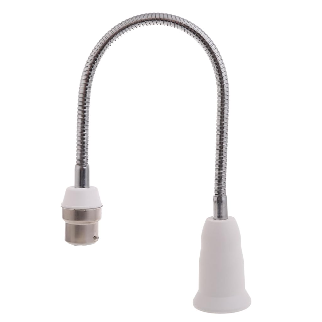 Elnwnnkc B22 to E27 Extended Lamp Holder Adapter 360 Degree Rotatable Light Bulb Socket Converter for Various LED