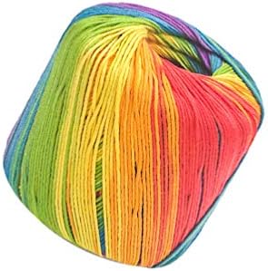 Healifty 1 Roll Crochet Yarn Knitting Yarn Cotton Gradient Yarn Kaleidoscope Yarn for DIY Hats Sweater Scarf Gloves Rainbow