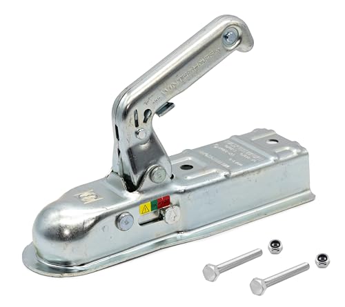 Rebadis Tête d'attelage remorque, boitier Compatible Boule d'attelage, livré avec Les vis (800Kg - Timon carré 60mm)