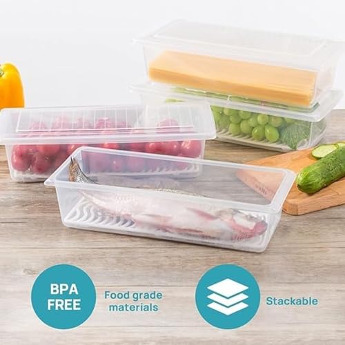 Image of Air Tight Plastic Storage Containers Set for Kitchen | Pantry Organizers Kitchen Accessories Items Fridge Storage Boxes Fridge Box | Leak-Proof Durable, and Space-Saving Pack of 6 (1500 ML, 6)