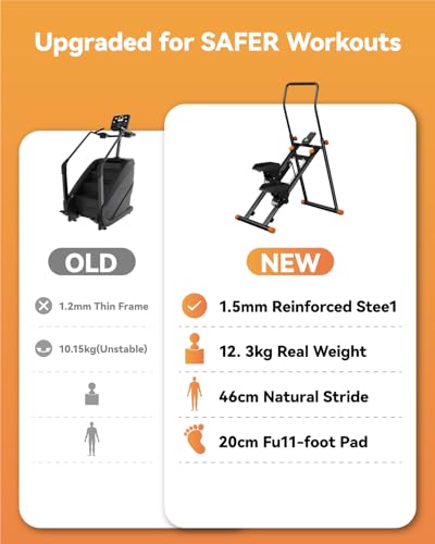 AMAZINGHOME Stair Stepper for Home Gym Exercise, New Version Vertical Stair Climber for Full-Body Workout, Compact Folding Stair Stepper with Extended Step Range, Adjustable Handlebar & Pedals - Image 8
